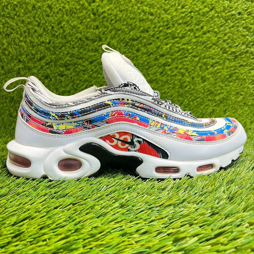 Nike Air Max Plus City Pride 305 Mens Size 8 White Red Casual Shoes Sneakers